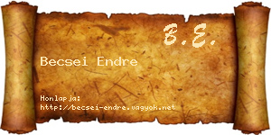Becsei Endre névjegykártya